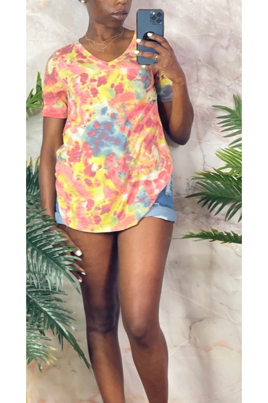 Vibrant Thang Honey BeeU Boutique sale, sales, shirt, shirts, tie dye, top, tops, vneck