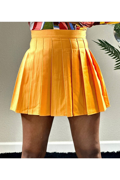 orange tennis skirt